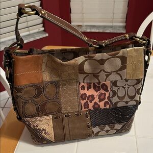 Coach Brown Patchwork Bag